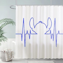 Funnytree Space Pet Friends Shower Curtain, Tropical Playmates Bathroom Decor, Waterproof Fabric Durable Easy Care Washable, 72"X72"(Hooks Not Included) SC00008-002