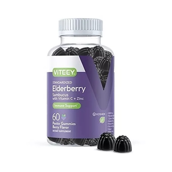 Viteey Sambucus Elderberry Zinc Vitamina C Gomitas Inmunidad Eg S55