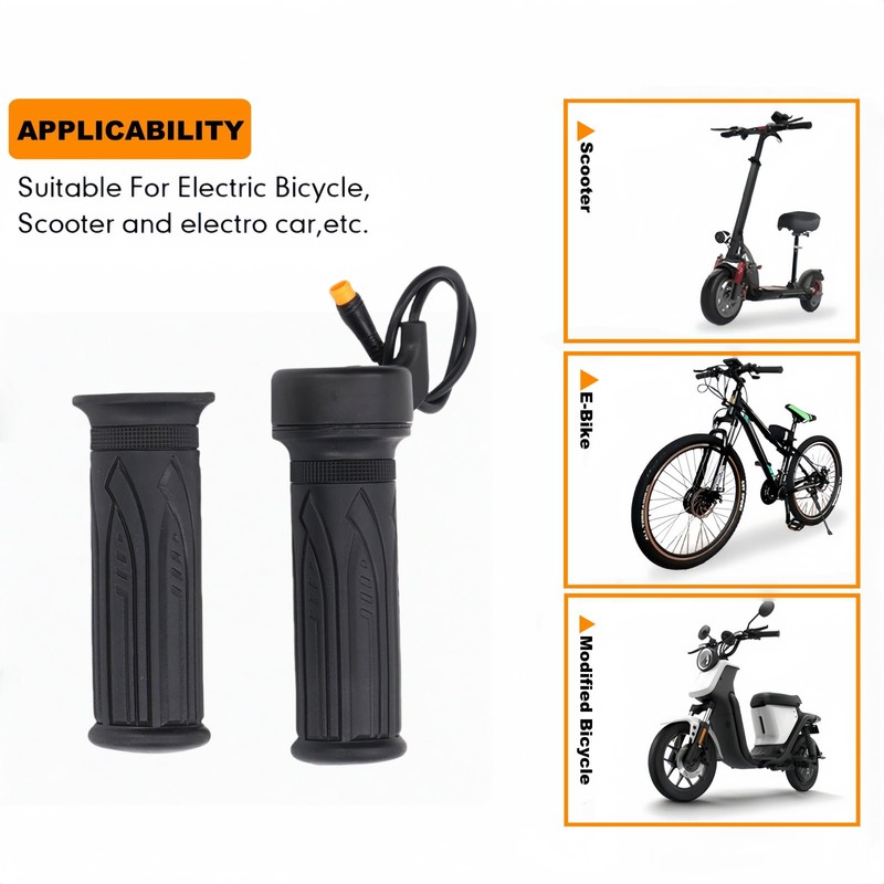 EBike Full Twist Throttle, 3 Pin EBike Throttle Grip with