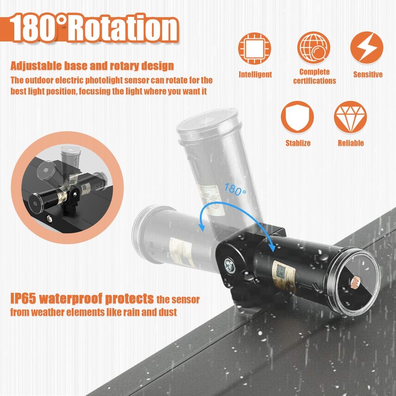 JAMHER 5 Pack 120-277V AC Photocell Light Sensor Light Control