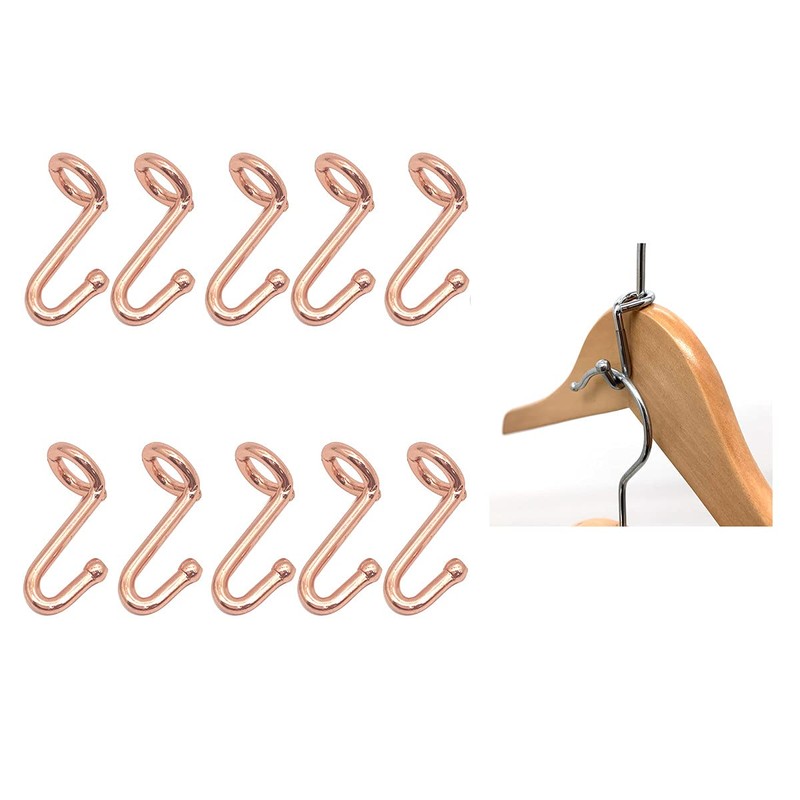 Koobay Clothes Hanger 36Pcs Connector Hooks Stable Hanger Rose Gold