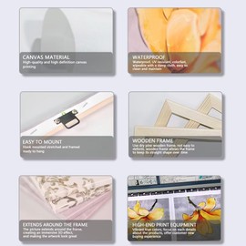 Pankila Tulip Floral Wall Art Pink Tulip Pictures Canvas Prints Abstract Tulip Flower Wall Decor for Living Room Bedroom Bathroom Office Home Decorations Framed Artwork (12''W X 16''H X 2Pcs)