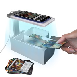 LED Illuminated MTG Card Scanner Stand for ManaBox - 6000K Anti-Glare Lighting, Sloped Drawer, Phone Stand MTG Accessories, Only Available for ManaBox, Only fit for un-Sleeved Cards