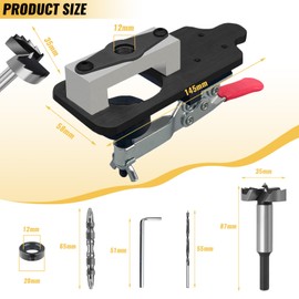 35mm Concealed Hinge Jig, Metal Cabinet Door Hinge Jig Drilling Hole Puncher, Accurate Locking Drill Jig, Woodworking Tools for Cabinets Door Hinges Mounting