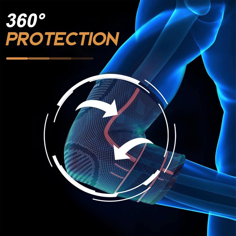 Protector de Brazo para Codera Deportivas, Codera Ajustable 2pk (Negro