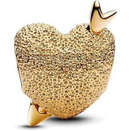 TCZNAF Gold Heart Charm for Bracelets Family Love Beads Dangle Pendants Mother's Day Present for Women