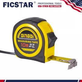 FICSTAR 33 Foot X 1 Inch Auto Locking Retractable Tape Measure Retractable Metric , New