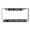 U.S. Army 5th Special Forces Group Chrome License Plate Frame