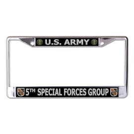 U.S. Army 5th Special Forces Group Chrome License Plate Frame
