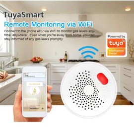 WiFi Gas Alarm Plug in Combustible Gas Detector for Tuya APP Control Support Flammable Gases Methane Butane Detecting for Home RV