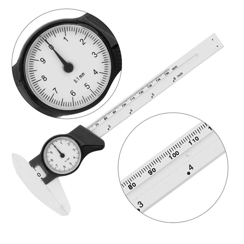 Kadimendium Plastic Dial Vernier Caliper, High Precision Measuring Tool, 0-150mm,
