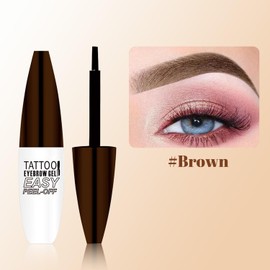 Easy to Use Eyebrow Dye for Natural Color, Eyebrow Tattoo Gel, Long-Lasting Waterproof Brow Gel, Peel-Off Brow Tint (Black)