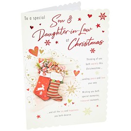 Traditional Christmas Card Son & Daughter in Law - 9 x 6 inches - Piccadilly Greetings