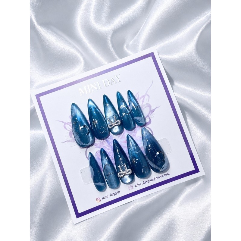 Midnight Aurora Handmade Nail Tips - Ballerina / 미드나잇 오로라