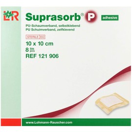 Lohmann & Rauscher GmbH & Co.KG Suprasorb P PU Foam Dressing, Beige, 10 x 10 cm, Pack of 8