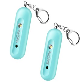 Rechargeable Personal Safety Alarm for Women - 140dB Self-Defense Security Alarm Keychain with Strobe Light, Emergency Security Alert Devices for Women Girls Kids Elderly（Aqua+Aqua）