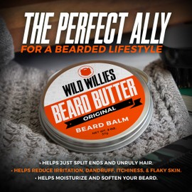 Beard Balm Conditioner For Men -Wild Willie's Beard Butter-Amazing Beard Balm with 13 Natural Locally Sourced Ingredients to Condition and Treat Your Beard or Mustache At the Same Time. Cool Mint 2oz