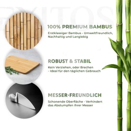 Exitoso® Chopping Boards Set of 6 Bamboo Breakfast Board Kitchen Board Made of Wood 22 x 14 cm Wooden Board Snack Board Bread Board