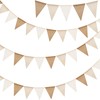 G2PLUS Pre-Strung Burlap Pennant Banner, 39Ft Linen Triangle Flag Bunting,