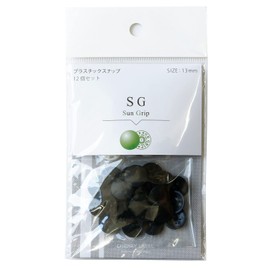 SUN GRIP SG-580 Plastic Snaps, 0.5 inches (13 mm), Set of 12, Black