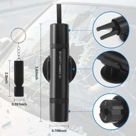 Pack of 2 Seat Belt Cutter, Emergency Hammer, Car, 2 in 1 Car Safety Hammer with Seat Belt Cutter, Black and Red