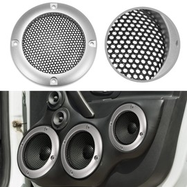 X AUTOHAUX 2" Car Speaker Grille Cover Mesh Trims Round Grille Silver Tone