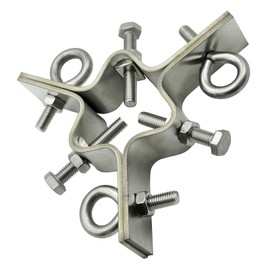 Guy Wire Ring, Heavy Duty Stainless Steel Adjustable 3 Way Down Antenna Masts Guy Wire Clamp, Antenna Mount up to 2.4" Mast(Set of 1)