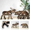 Zagxuade Wooden Brown Bear Decor, Forest Animals Bear Table Decor,