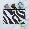 Zebra Print Black White Makeup Cosmetic Bag Organizer Pouch