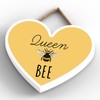 Global Designs Queen Bee Yellow Bee Themed Decorative Wooden Heart