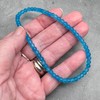 Bright Blue Anklet, 4mm Frosted Glass Beads on Elastic :