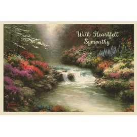 DaySpring - With Heartfelt Sympathy - Thomas Kinkade Painter of Light - 4 Design Assortment with Scripture - 12 Sympathy Boxed Cards & Envelopes, KJV