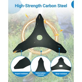 10”x3 Teeth Trimmer Brush Cutter Blade with Adapter Kit Fit for Stihl Oregon Honda Ego Hitachi and More Brands for Weedeater& Weed Trimmer Blade Head