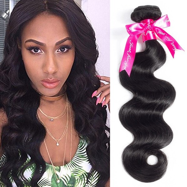 Beauty Princess Hair Brazilian Body Wave 1 Bundle 8A Unprocessed Virgin Human Hair Weaves 95-100g/bundle Natural Black Color (12inch, Black)