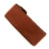 Rigral Pencil Case, Genuine Leather, Zipper, Lightweight, Thin, Braun, Zipper