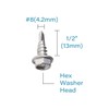 IMScrews 50pcs #8 x 1/2" Stainless Hex Washer Head Self