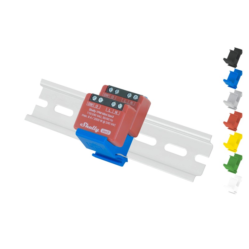 Shelly-Mini DIN Rail Mount / Adaptor "Flat Dual" DIN Rail