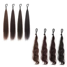 Volume short hair ponytail partial wig (KYR-WFGQ4KX) Perm black ONE / 볼륨 당고머리 똥머리 묶음 부분가발 (KYR-WFGQ4KX) 파마검정ONE