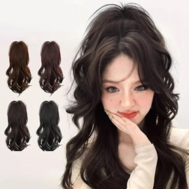 Spiky wavy tong wig SD-240525 (KYR-WEC86C8) Dark brown ONE / 삐침 물결 웨이브 집게 가발 SD-240525 (KYR-WEC86C8) 흑갈색ONE