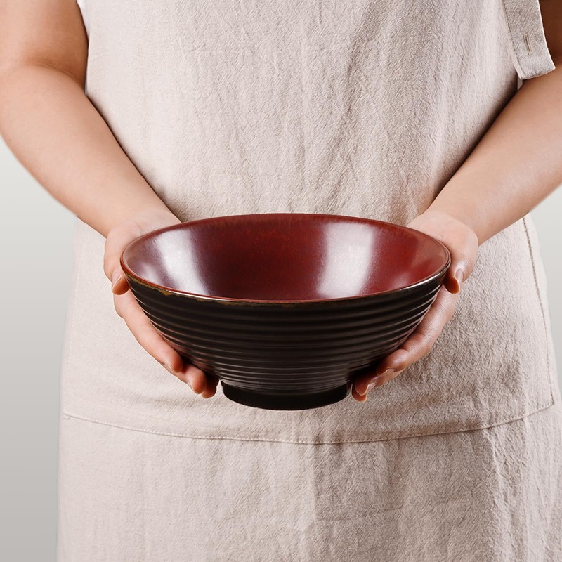 NUTRIUPS 8 Inch Ceramic Ramen Bowl Set of 2 Pho