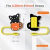 8 Pack Black Cat Straw Cover Toppers, Silicone Reusable Straw