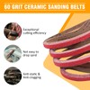 1/2 x 18 Inch Sanding Belts Ceramic, 60 Grit 1/2x18