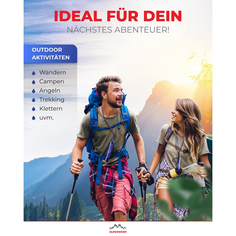 ALPENWERT Outdoor Water Filter – Drinking Water Filter for 4000