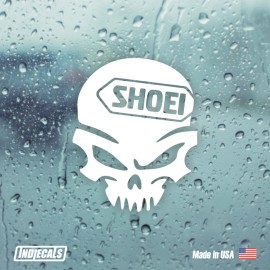 Oracal SHOEI Skull (Right) White Vinyl Decal 3.3 in x 4 in Moto Die Cut More Colors!