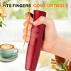YUSWKO Red Milk Frother Handheld with 3 Heads, Coffee Whisk