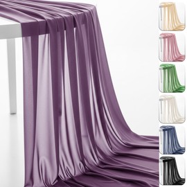60" Chiffon Fabric by The Yard Pre-Cut Sheer Fabric for Wedding Arch Draping Fabric Party Backdrop Decoration Ceiling Decor (Grape Purple, 1 Yard)