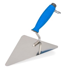 Mivos Stainless Steel Triangular Trowel Berlin Shape 180 mm - Rustproof Masonry Trowel for Masonry and Construction Work - Plastering Trowel with Rubber Handle - Made in the EU