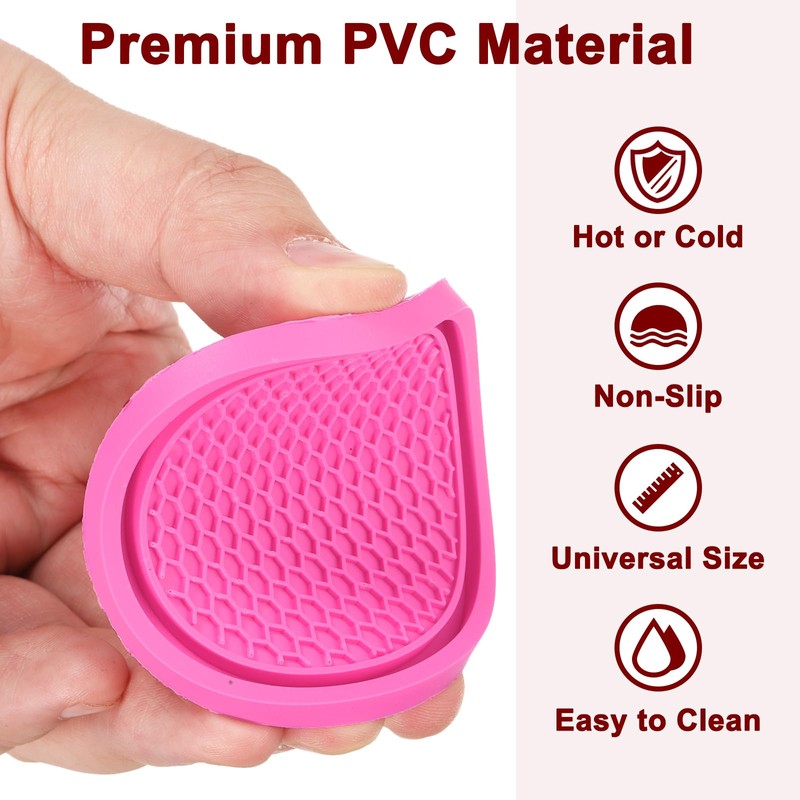 sourcing map Car Cup Coasters Universal PVC Car Cup Mats