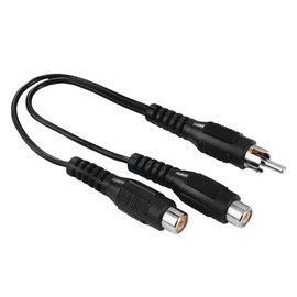 Hama Adaptor 1x RCA Male to 2x RCA Female (RCA, Adapter, Cable, Flexible, Audio, Accessories, Cable) Black