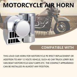 AOLIHAN 12V Snail Air Horn Train Horn for Motorcycle,Super Loud Air Horn Kit with Truck and Car, Motorbike Compatible - 150DB Train Sound for Boats & Pickups